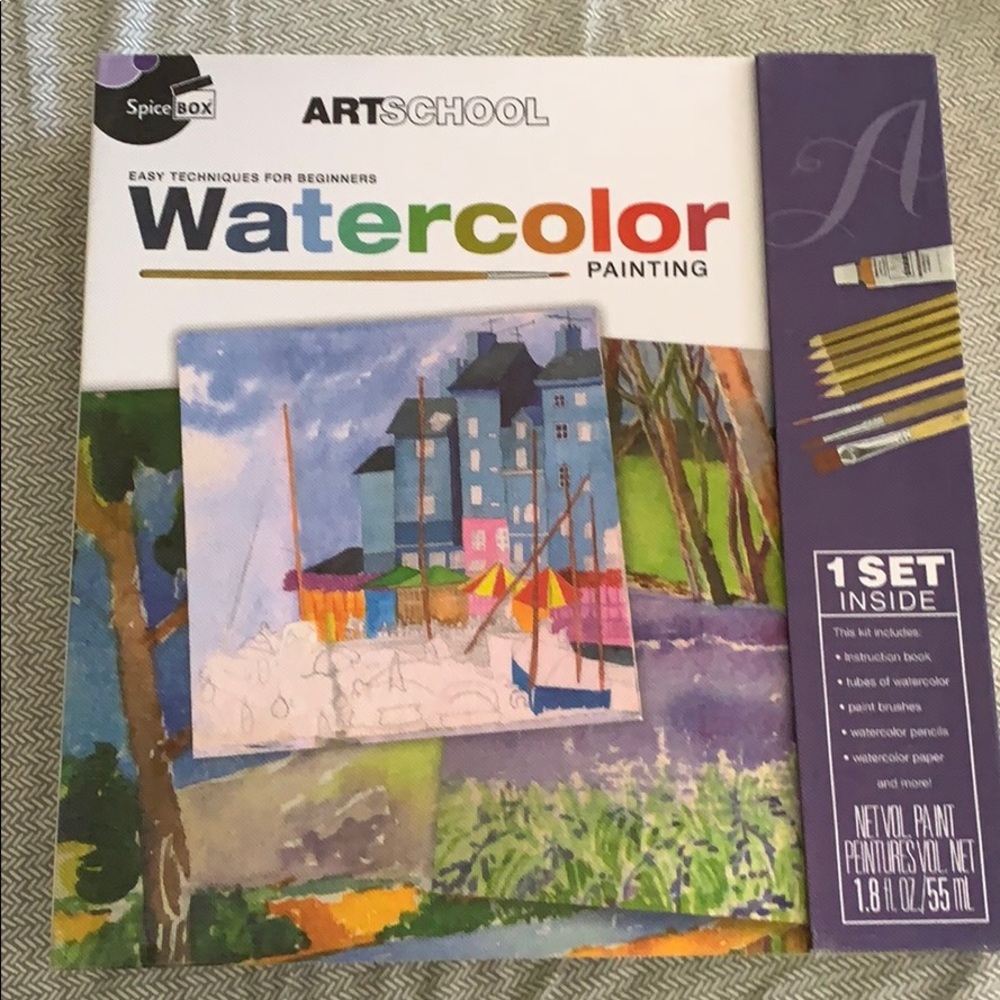Water color painting spice box